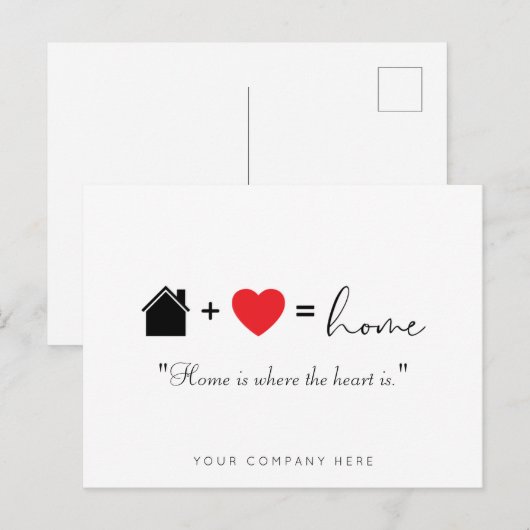 Thuis is waar het hart bestaat uit de verkoop van  briefkaart (Voorkant / Achterkant)