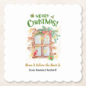 Thuis is waar het hart | Budget makelaar Kerstmis Kartonnen Onderzetters (Voorkant)