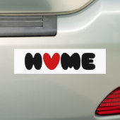 Thuis is waar het hart bumpersticker (Op auto)