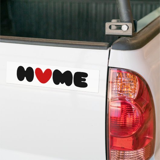 Thuis is waar het hart bumpersticker (Op Truck)