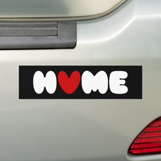 Thuis is waar het hart Bumpersticker is (Op auto)