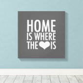 Thuis is waar het hart canvas afdruk (Insitu (Houten vloer))