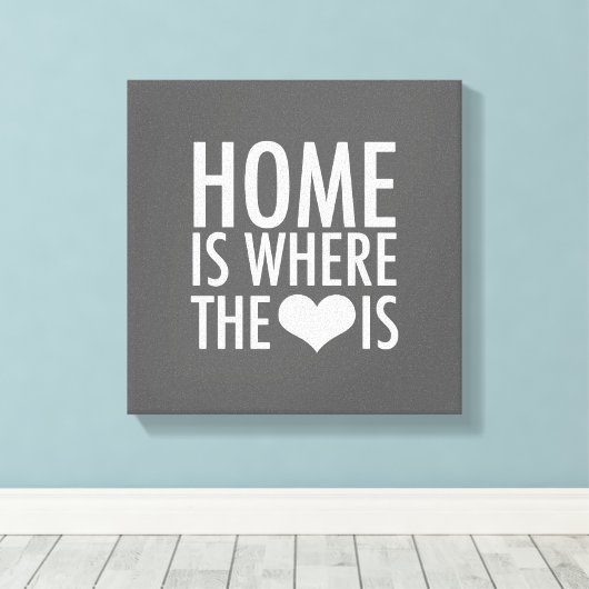 Thuis is waar het hart canvas afdruk (Insitu (Houten vloer))
