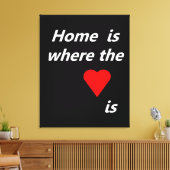 Thuis is waar het hart canvas afdruk (Insitu (Woonkamer))