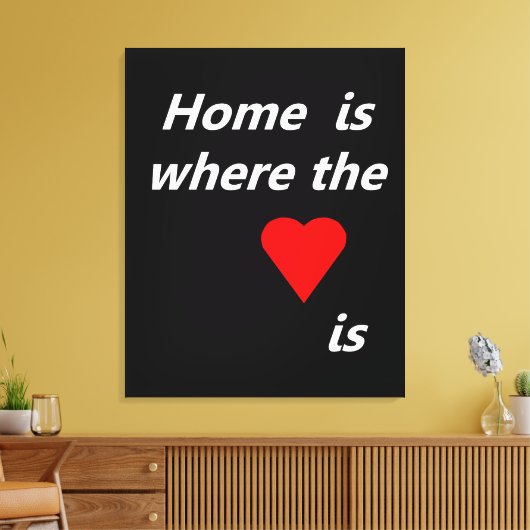 Thuis is waar het hart canvas afdruk (Insitu (Woonkamer))