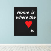 Thuis is waar het hart canvas afdruk (Insitu (Houten vloer))