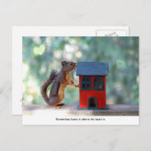 Thuis is waar het hart een eekhoorn is briefkaart (Voorkant / Achterkant)