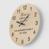 Thuis is waar het hart het familienaam slot is grote klok (Hoek)