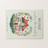 Thuis is waar het hart huisverwarming is legpuzzel (Horizontaal)