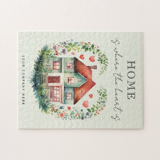 Thuis is waar het hart huisverwarming is legpuzzel (Horizontaal)