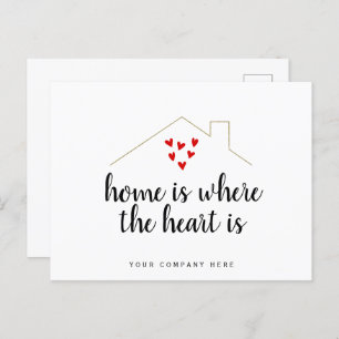 Thuis is waar het hart is bestemd voor realiteitma briefkaart