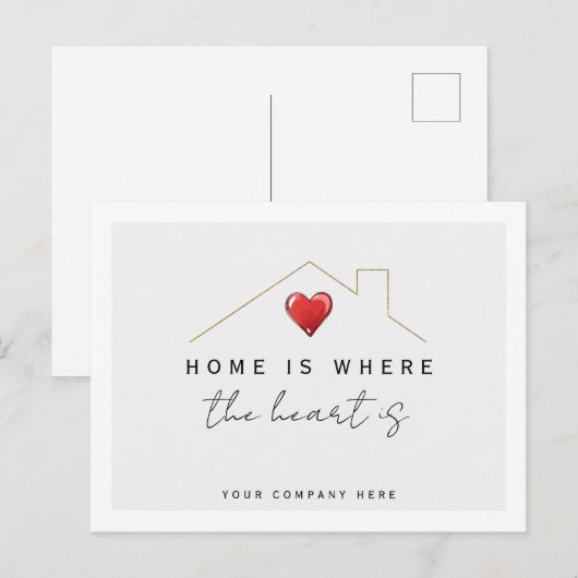 Thuis is waar het hart is bestemd voor realiteitma briefkaart (Voorkant / Achterkant)
