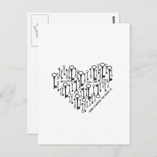Thuis is waar het hart is briefkaart (Voorkant / Achterkant)