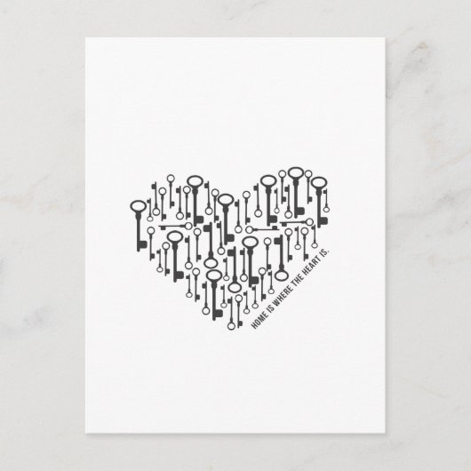 Thuis is waar het hart is briefkaart (Voorkant)
