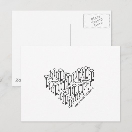 Thuis is waar het hart is briefkaart (Voorkant / Achterkant)