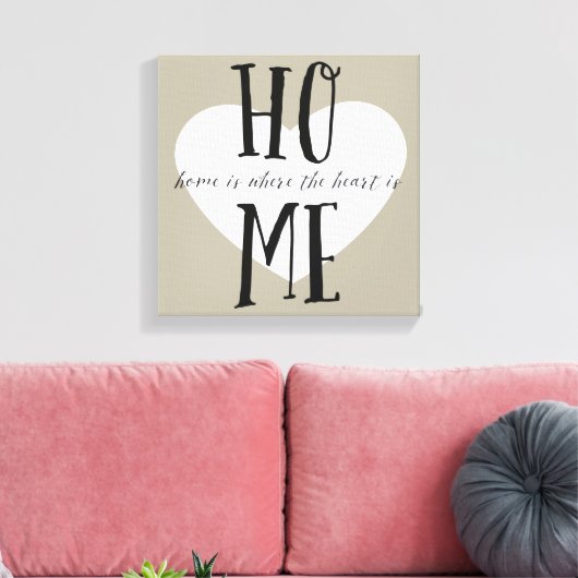 Thuis is waar het hart is canvas afdruk (Insitu (Woonkamer))