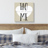 Thuis is waar het hart is canvas afdruk (Insitu (Slaapkamer))