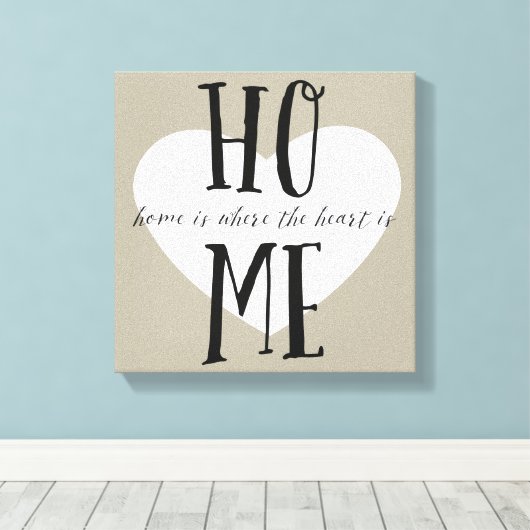 Thuis is waar het hart is canvas afdruk (Insitu (Houten vloer))