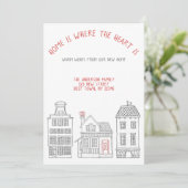 Thuis is waar het hart is dat we hebben verhuisd aankondiging (Staand voorkant)