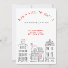 Thuis is waar het hart is dat we hebben verhuisd aankondiging