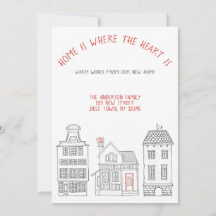 Thuis is waar het hart is dat we hebben verhuisd aankondiging