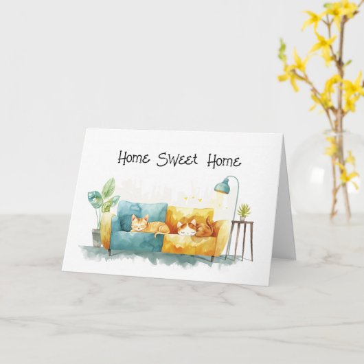 Thuis is waar het hart is Gefeliciteerd Makelaardi Kaart (Gele Bloem)