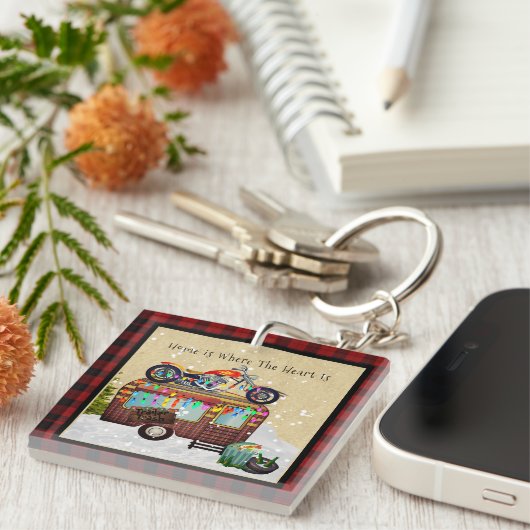 THUIS IS WAAR HET HART IS Grappige Trailer Trash C Sleutelhanger (Voorkant Rechts)