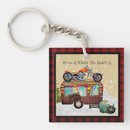 THUIS IS WAAR HET HART IS Grappige Trailer Trash C Sleutelhanger (voorkant)