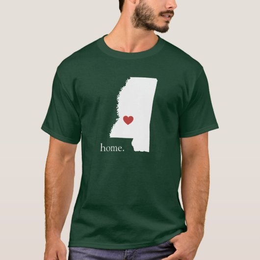 Thuis is waar het hart is - Mississippi T-shirt (Voorkant)