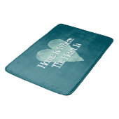 Thuis is waar het hart is mooie trendy turquoise badmat (Gekanteld)