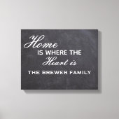 Thuis is waar het hart is opgerold Canvas afdrukke (Voorkant)