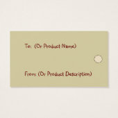 Thuis is waar het hart is ophangen Label Visitekaartjes (Achterkant)