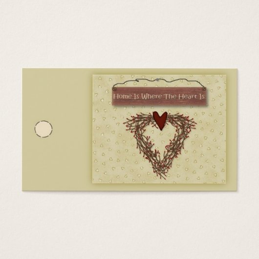 Thuis is waar het hart is ophangen Label Visitekaartjes (Voorkant)