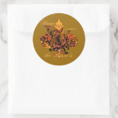 Thuis is waar het hart is ronde sticker (Tas)
