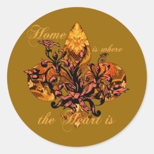 Thuis is waar het hart is ronde sticker