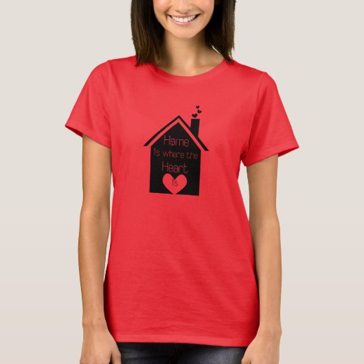 Thuis is waar het hart is t-shirt (Voorkant)