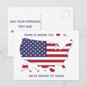 Thuis is waar het hart is - Verplaatst naar Texas Briefkaart (Voorkant / Achterkant)