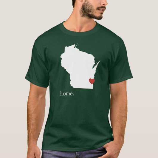 Thuis is waar het hart is - Wisconsin T-shirt (Voorkant)