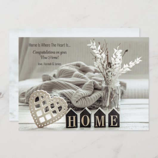 Thuis is waar het hart Kaart is (Voorkant / Achterkant)