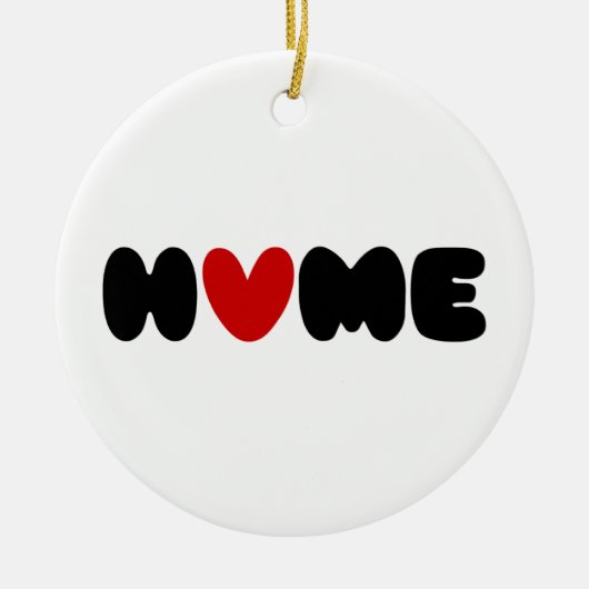 Thuis is waar het hart keramisch ornament (Voorkant)