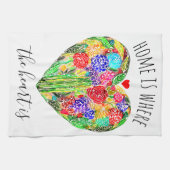 Thuis is waar het hart keukenhanddoek is (Horizontaal)