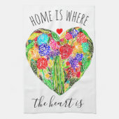 Thuis is waar het hart keukenhanddoek is (Verticaal)