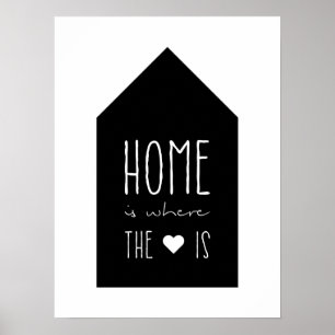 Thuis is waar het hart ligt - Inspirerend Poster