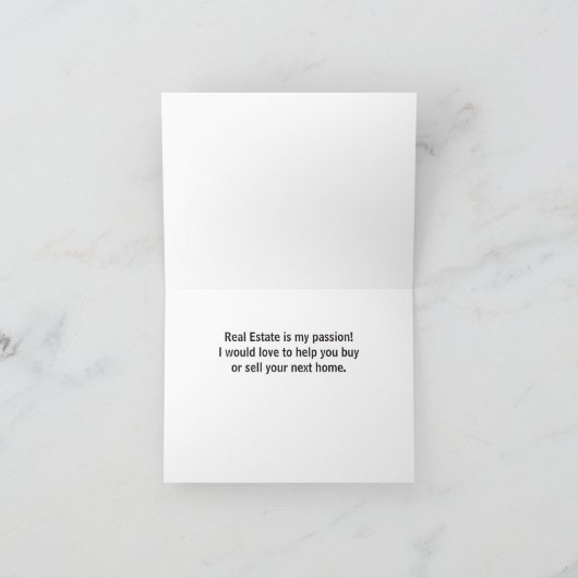 Thuis is waar het hart onroerend goed is feestdagen kaart (Binnen)