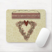 Thuis is waar het hart op de Mousepad ligt Muismat (Met muis)