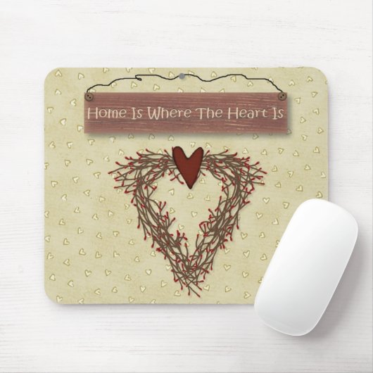 Thuis is waar het hart op de Mousepad ligt Muismat (Met muis)