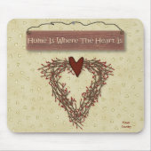 Thuis is waar het hart op de Mousepad ligt Muismat (Voorkant)