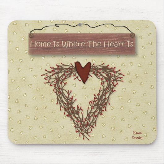 Thuis is waar het hart op de Mousepad ligt Muismat (Voorkant)