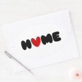 Thuis is waar het hart ovale sticker (Envelop)