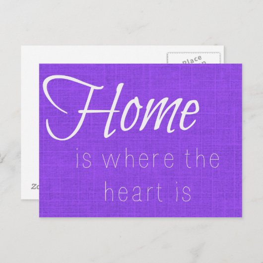 Thuis is waar het hart Paars is Briefkaart (Voorkant / Achterkant)